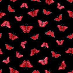 Black Red - Butterflies Tossed